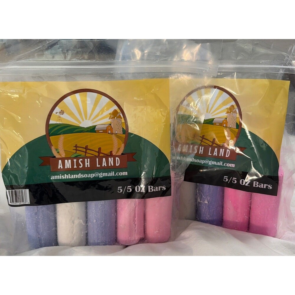 AMISH LAND BAR SOAP 10 5OZ BARS TOTAL 2 BAGS